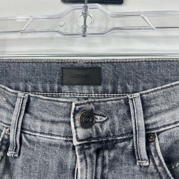 Mother The Insider Step Fray Crop Jeans in Ace of Spades CUT - Picture 4 of 9